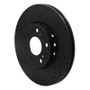 R1 14-20 Acura RLX Front Left Drilled & Slotted Black Brake Rotor