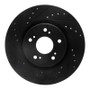 R1 97-05 Acura NSX Rear Left Drilled & Slotted Black Brake Rotor