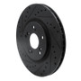 R1 97-05 Acura NSX Rear Left Drilled & Slotted Black Brake Rotor