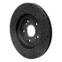 R1 97-05 Acura NSX Rear Left Drilled & Slotted Black Brake Rotor