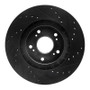 R1 97-05 Acura NSX Rear Left Drilled & Slotted Black Brake Rotor