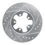 R1 84-89 Nissan 300ZX Front Right Drilled & Slotted Silver Brake Rotor