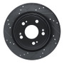 R1 14-20 Acura RLX Rear Left Drilled & Slotted Black Brake Rotor