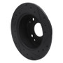 R1 95-98 Acura TL Rear Left Drilled & Slotted Black Brake Rotor