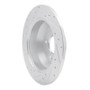 R1 15-20 Kia SORENTO Rear Right Drilled & Slotted Silver Brake Rotor