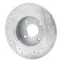 R1 84-85 Nissan 300ZX Rear Left Drilled & Slotted Silver Brake Rotor