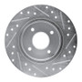 R1 84-85 Nissan 300ZX Rear Left Drilled & Slotted Silver Brake Rotor