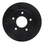 R1 75-79 Ford LTD Left Rear Drilled & Slotted Black Brake Rotor
