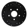 R1 88-89 Merkur SCORPIO Rear Left Drilled & Slotted Black Brake Rotor