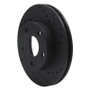 R1 88-89 Merkur SCORPIO Front Left Drilled & Slotted Black Brake Rotor