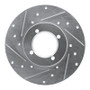 R1 80-83 Nissan 200SX Front Left Drilled & Slotted Silver Brake Rotor