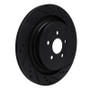 R1 19-24 Ford Edge Rear Right Drilled & Slotted Black Brake Rotor
