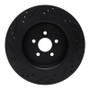 R1 19-24 Ford Edge Rear Right Drilled & Slotted Black Brake Rotor