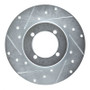 R1 74-78 Nissan 260Z Front Left Drilled & Slotted Silver Brake Rotor