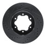 R1 20-25 Ford Transit-350 HD/DRW Rear Right Drilled & Slotted Black Brake Rotor