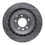 R1 05-18 Porsche CAYENNE Rear Right Drilled & Slotted Silver Brake Rotor