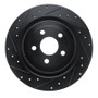 R1 21-25 Ford Mustang Mach-E Rear Left Drilled & Slotted Black Brake Rotor