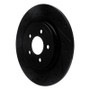 R1 20-25 Ford Mustang Rear Left Drilled & Slotted Black Brake Rotor