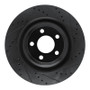 R1 20-25 Ford Police Interceptor Utility Rear Right Drilled & Slotted Black Brake Rotor