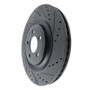 R1 20-25 Ford Police Interceptor Utility Rear Right Drilled & Slotted Black Brake Rotor