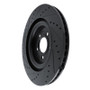 R1 20-25 Ford Police Interceptor Utility Rear Right Drilled & Slotted Black Brake Rotor