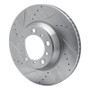 R1 99-23 Porsche 911 Left Rear Drilled & Slotted Silver Brake Rotor