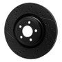 R1 20-25 Ford Police Interceptor Utility Front Left Drilled & Slotted Black Brake Rotor