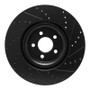 R1 20-25 Ford Police Interceptor Utility Front Left Drilled & Slotted Black Brake Rotor