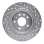 R1 99-10 Saab 9-5 Rear Left Drilled & Slotted Silver Brake Rotor