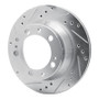 R1 87-89 Porsche 944 Except Turbo Rear Left Drilled & Slotted Silver Brake Rotor