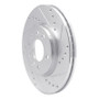 R1 94-96 Saab 900 Front Right Drilled & Slotted Silver Brake Rotor