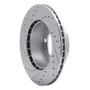 R1 87-89 Porsche 944 Except Turbo Front Right Drilled & Slotted Silver Brake Rotor