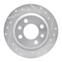 R1 86-98 Saab 9000 Rear Right Drilled & Slotted Silver Brake Rotor
