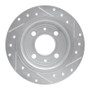 R1 86-98 Saab 9000 Rear Left Drilled & Slotted Silver Brake Rotor
