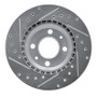 R1 87-93 Saab 900 Front Right Drilled & Slotted Silver Brake Rotor