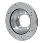 R1 77-88 Porsche 928 Rear Left Drilled & Slotted Silver Brake Rotor