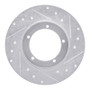 R1 65-76 Porsche 911 Front Right Drilled & Slotted Silver Brake Rotor