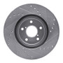 R1 90-16 Saab 9-2X Front Left Drilled & Slotted Silver Brake Rotor