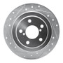 R1 90-08 Saab 9-2X Rear Left Drilled & Slotted Silver Brake Rotor