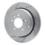 R1 05-07 Land Rover LR3 Rear Left Drilled & Slotted Silver Brake Rotor