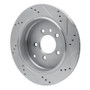 R1 05-07 Land Rover LR3 Rear Left Drilled & Slotted Silver Brake Rotor