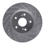 R1 06-17 Suzuki Grand Vitara Front Right Drilled & Slotted Silver Brake Rotor