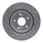R1 06-17 Suzuki Grand Vitara Front Right Drilled & Slotted Silver Brake Rotor
