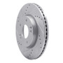 R1 11-25 Hyundai Veloster Front Left Drilled & Slotted Silver Brake Rotor