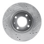 R1 00-02 Hyundai Accent Front Left Drilled & Slotted Silver Brake Rotor