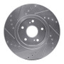 R1 10-13 Suzuki Kizashi Front Right Drilled & Slotted Silver Brake Rotor