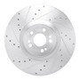 R1 20-26 Mercedes-Benz GLE350 Front Left Drilled & Slotted Silver Brake Rotor