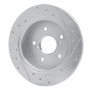R1 10-13 Suzuki Kizashi Rear Left Drilled & Slotted Silver Brake Rotor