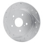 R1 07-14 Suzuki SX4 Rear Left Drilled & Slotted Silver Brake Rotor