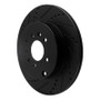 R1 07-15 Mazda CX-9 Rear Left Drilled & Slotted Black Brake Rotor